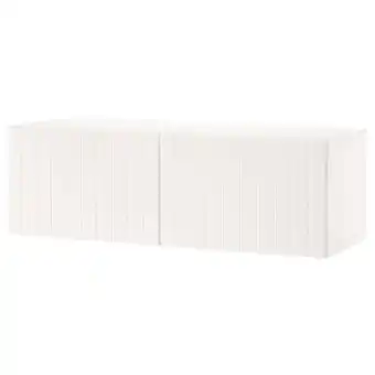 IKEA Bestå hylle med dører, hvit/sutterviken hvit, 120x42x38 cm tilbud