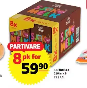 Bunnpris Tine sjokolademelk tilbud