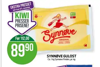 Kiwi Synnøve finden gulost tilbud