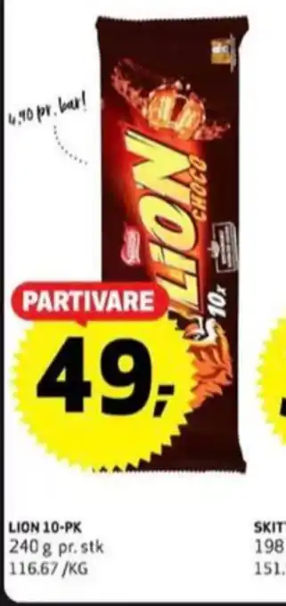 Bunnpris Lion sjokoladebar tilbud