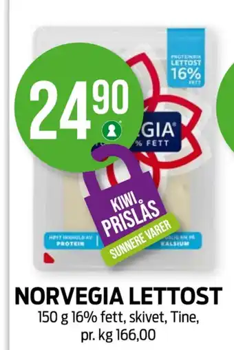 Kiwi Norvegia skiveost tilbud