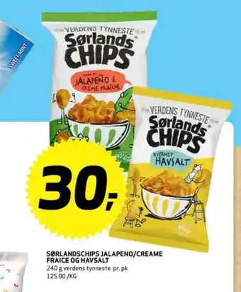 Bunnpris Sørlandschips chips tilbud