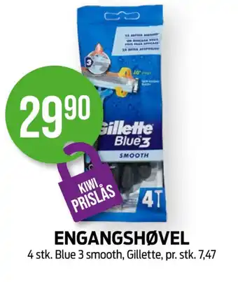 Kiwi Blue 3 smooth engangsbarberhøvel tilbud