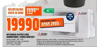 Obs Bygg Mitsubishi kaiteki 6300 varmepumpe, ferdig montert tilbud