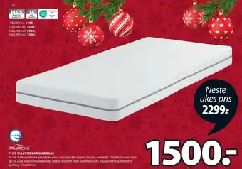 JYSK Plus s15 vendbar madrass tilbud
