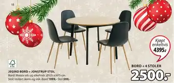 JYSK Jegind bord + jonstrup stol tilbud