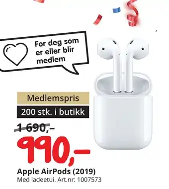 NetOnNet Apple airpods (2019) tilbud