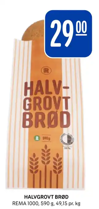 Rema 1000 Halvgrovt brød tilbud