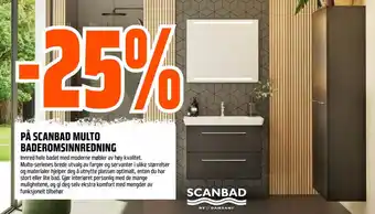 Obs Bygg PÅ SCANBAD MULTO BADEROMSINNREDNING tilbud