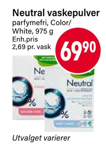 Nærbutikken Neutral vaskepulver tilbud