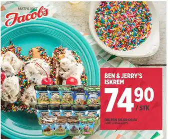 Jacobs Ben & jerry's iskrem tilbud