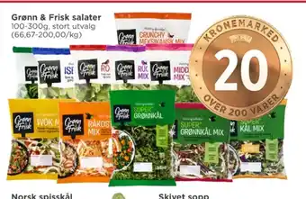 Meny Grønn og frisk salat tilbud