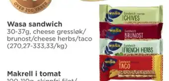 Meny Wasa knekkebrød tilbud