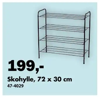 Biltema Skohylle, 72 x 30 cm tilbud