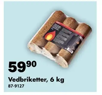 Biltema Vedbriketter 6 kg tilbud