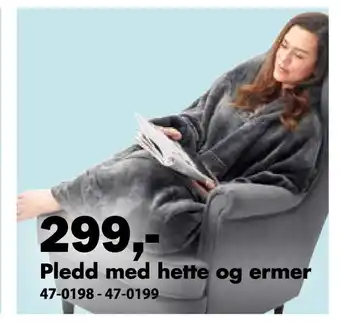 Biltema Pledd med hette og ermer tilbud