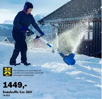 Biltema Snøskuffe css 36v tilbud