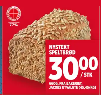 Meny Nystekt speltbrød tilbud