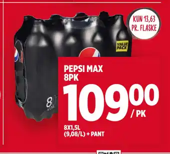 Meny Pepsi max 8pk tilbud