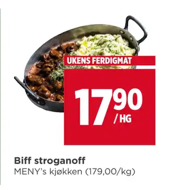 Meny Biff stroganoff tilbud