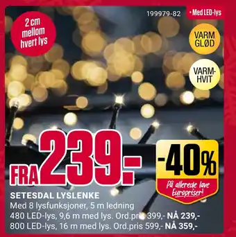 Europris Setesdal lyslenke tilbud