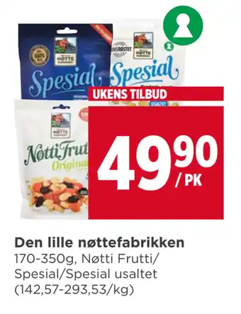 Meny Den lille nøttefabrikken tilbud