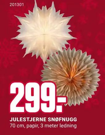 Europris Julestjerne snøfnugg tilbud