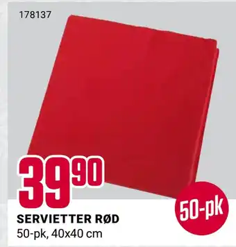 Europris Servietter rød tilbud