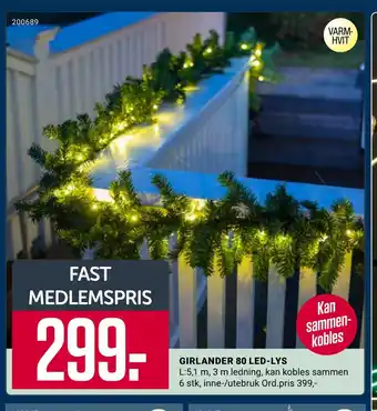 Europris Girlander 80 led-lys tilbud
