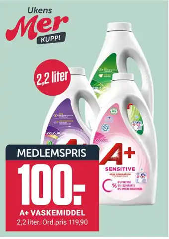 Europris A+ vaskemiddel tilbud