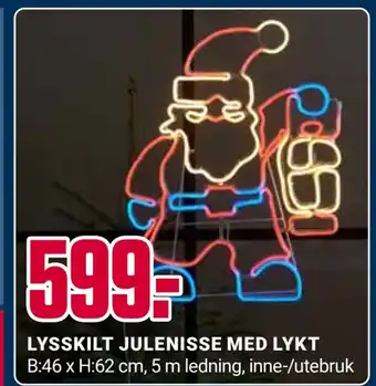 Europris Lysskilt julenisse med lykt tilbud