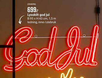 Europris Lysskilt god jul tilbud