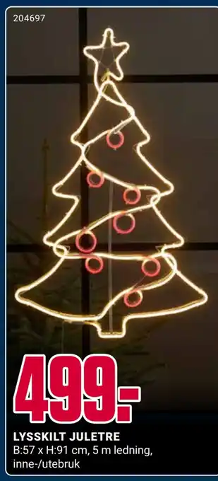 Europris Lysskilt juletre tilbud