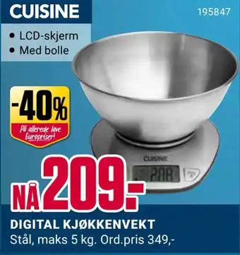 Europris Digital kjøkkenvekt tilbud