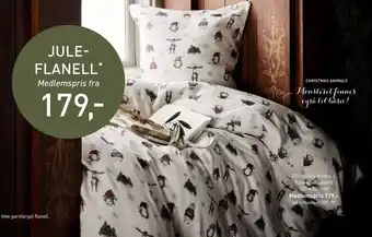 Kid Interiør Christmas animals flanell sengesett tilbud