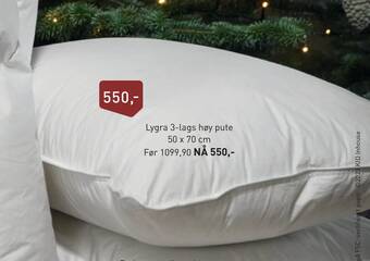 Kid Interiør Lygra 3-lags høy pute tilbud