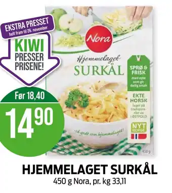Kiwi HJEMMELAGET SURKÅL tilbud