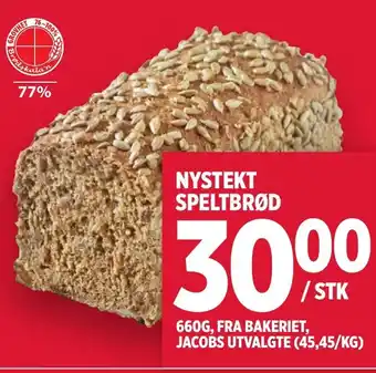 Meny NYSTEKT SPELTBRØD tilbud