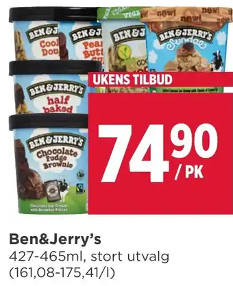 Meny Ben&Jerry's tilbud
