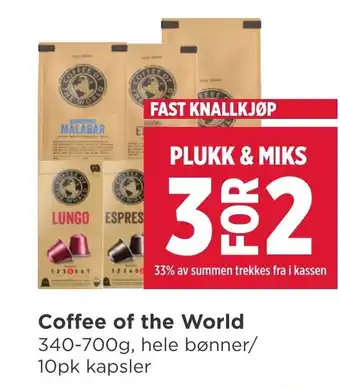 Meny Coffee of the World tilbud