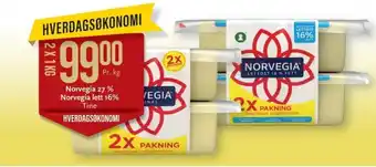 CC Mat Norvegia 27 % Norvegia lett 16% Tine tilbud