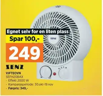 POWER VIFTEOVN SEFH20BAX - Effekt 2000 W tilbud