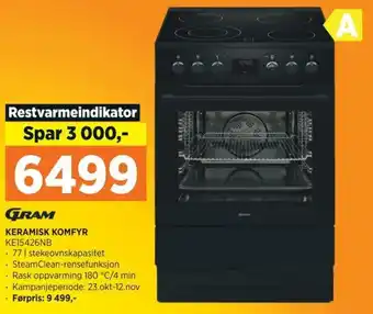 POWER KERAMISK KOMFYR KE15426NB tilbud