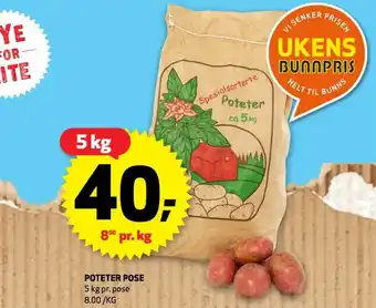 Bunnpris POTETER POSE 5 kg pr. tilbud