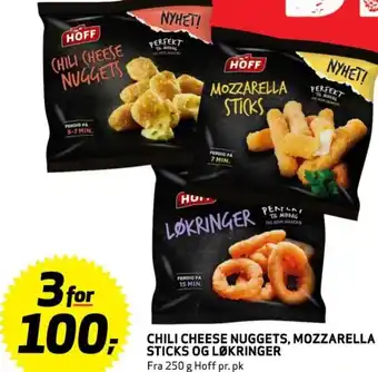 Bunnpris CHILI CHEESE NUGGETS, MOZZARELLA STICKS OG LØKRINGER tilbud