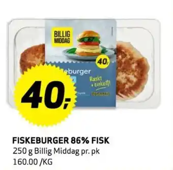 Bunnpris FISKEBURGER 86% FISK 250 g tilbud