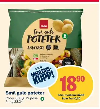 Coop Extra Små gule poteter Coop. 850 g tilbud