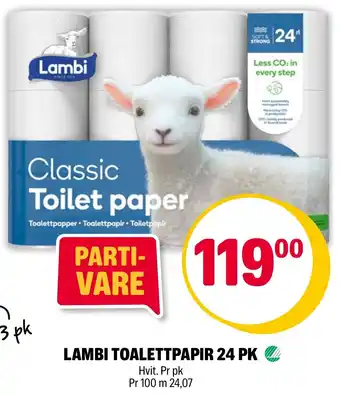 Coop Extra LAMBI TOALETTPAPIR 24 PK tilbud