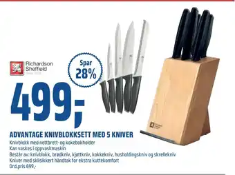 Coop Obs Advantage knivblokksett med 5 kniver tilbud