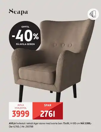 Bohus Avila hvilestol tilbud